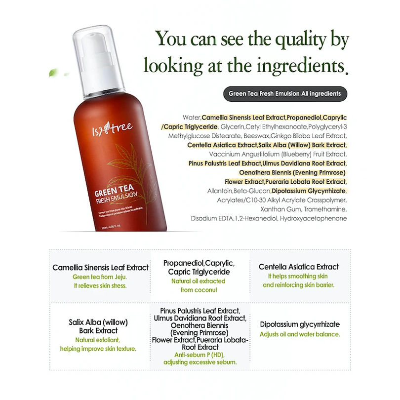IsNtree Green Tea Fresh Emulsion - Emulsione Rinfrescante Al Tè Verde - Foto 13