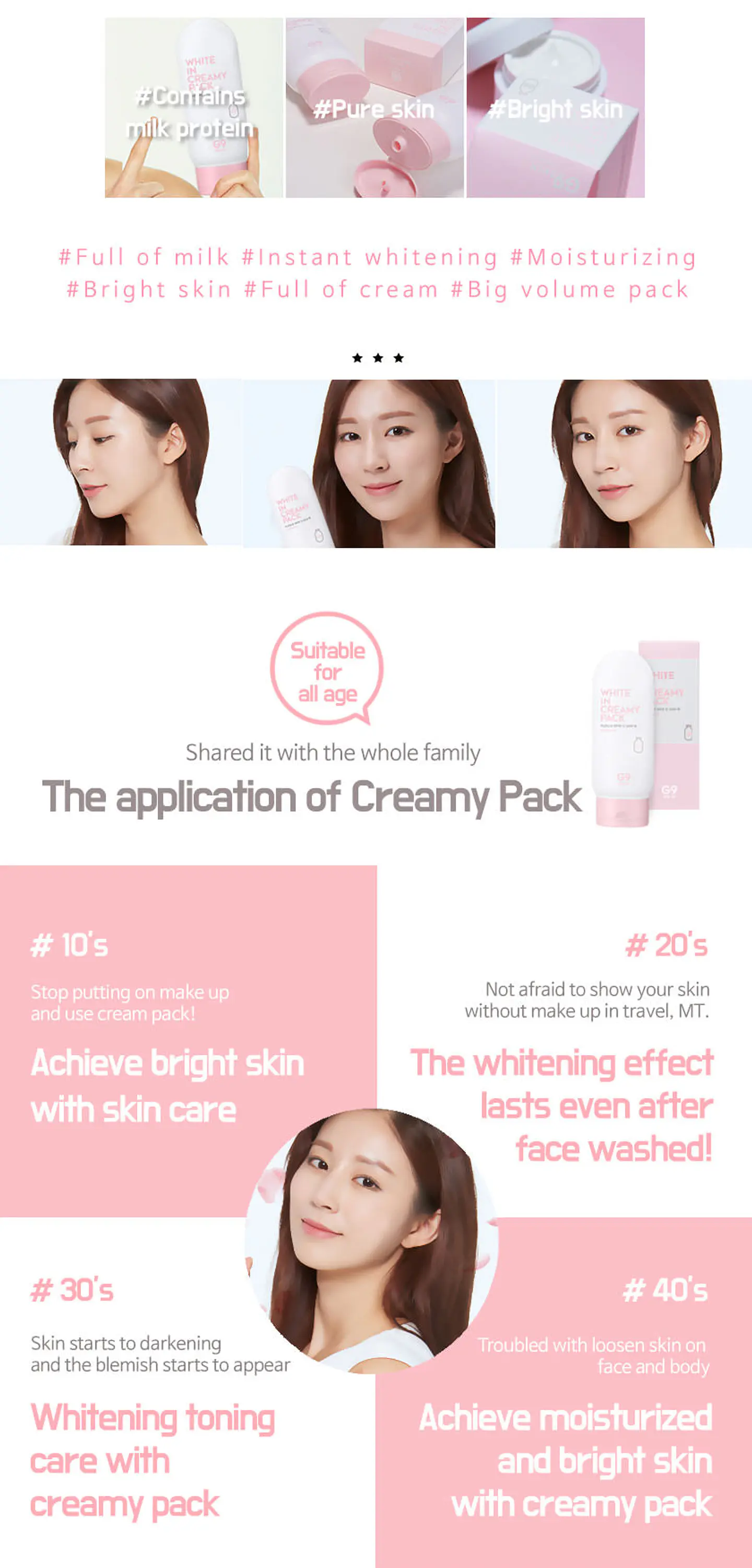 White in Creamy Pack (G9 Skin) - 200ml Mascarilla aclarante  8