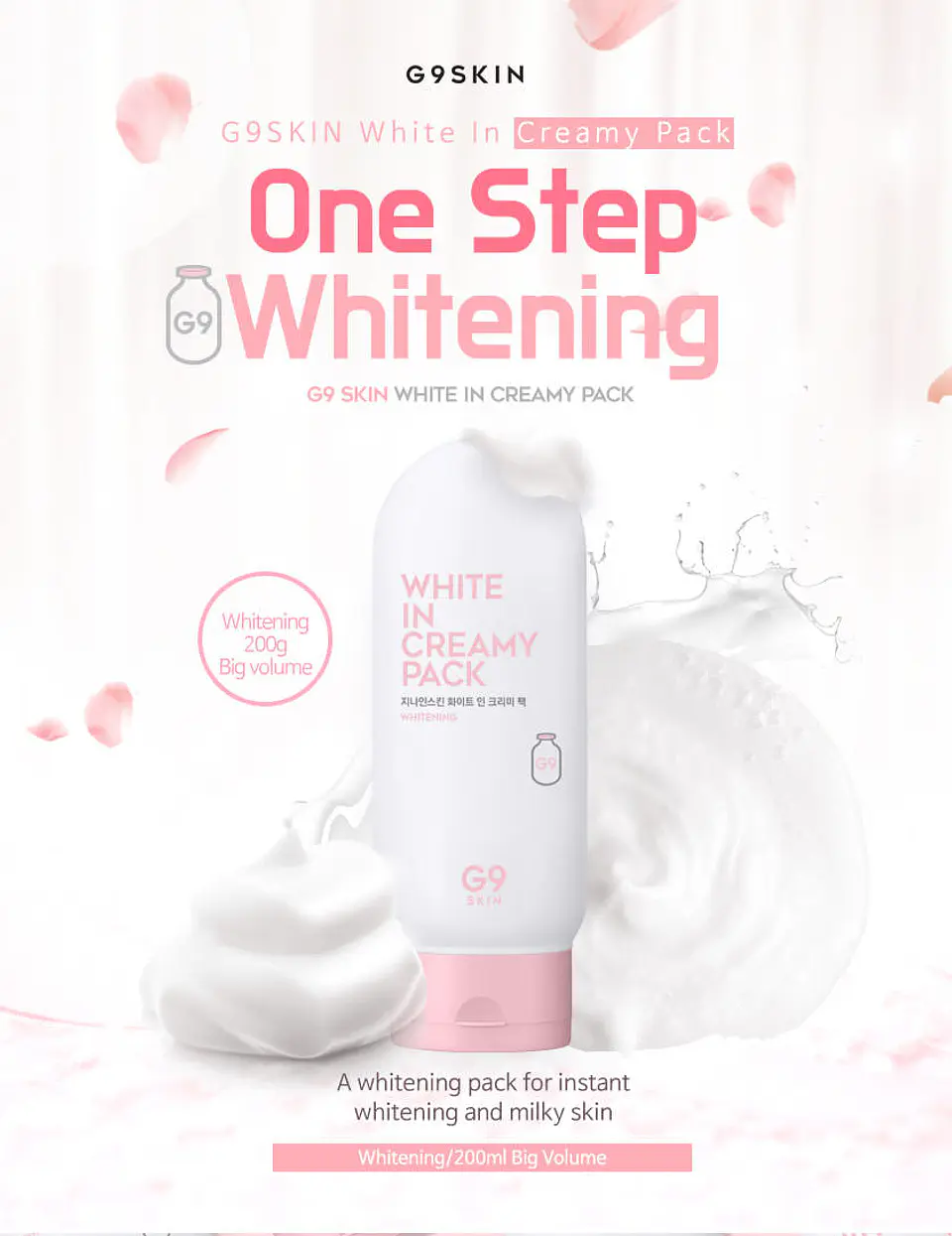 White in Creamy Pack (G9 Skin) - 200ml Mascarilla aclarante  9