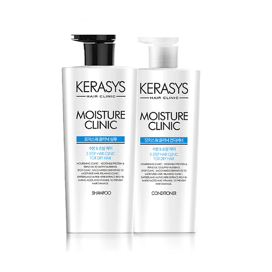 Shampoo Moisturizing Clinic (Kerasys) -600 o 750 ml Para cabellos secos, sin sal ni parabenos