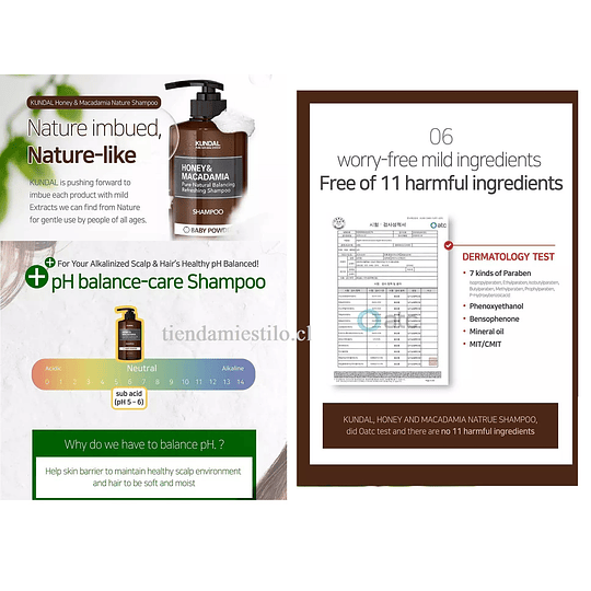  Pack Honey & Macadamia Shampoo + Acondicionador (Kundal) Kakao Friends - 500ml + 500ml  97,4% de extractos naturales