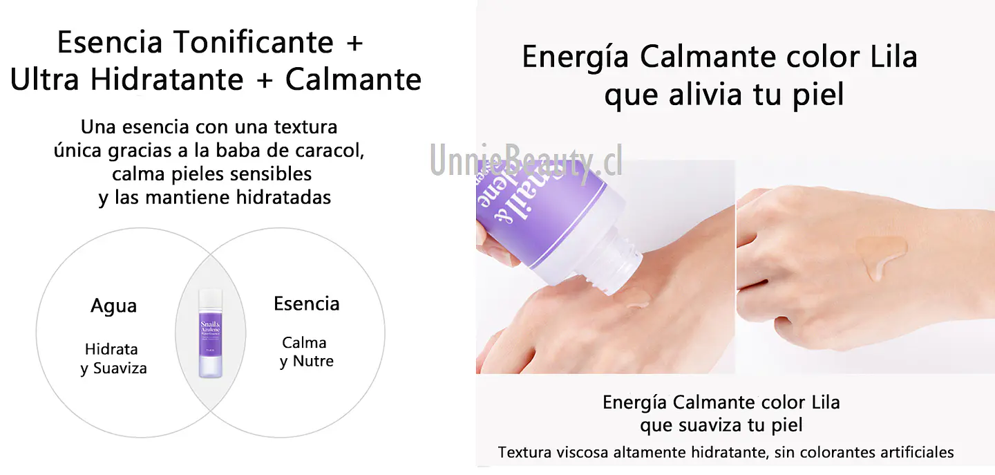 Snail & Azulene Water Essence (TIAM) - 180 ml Esencia 87% baba de caracol rosácea pieles sensibles 2