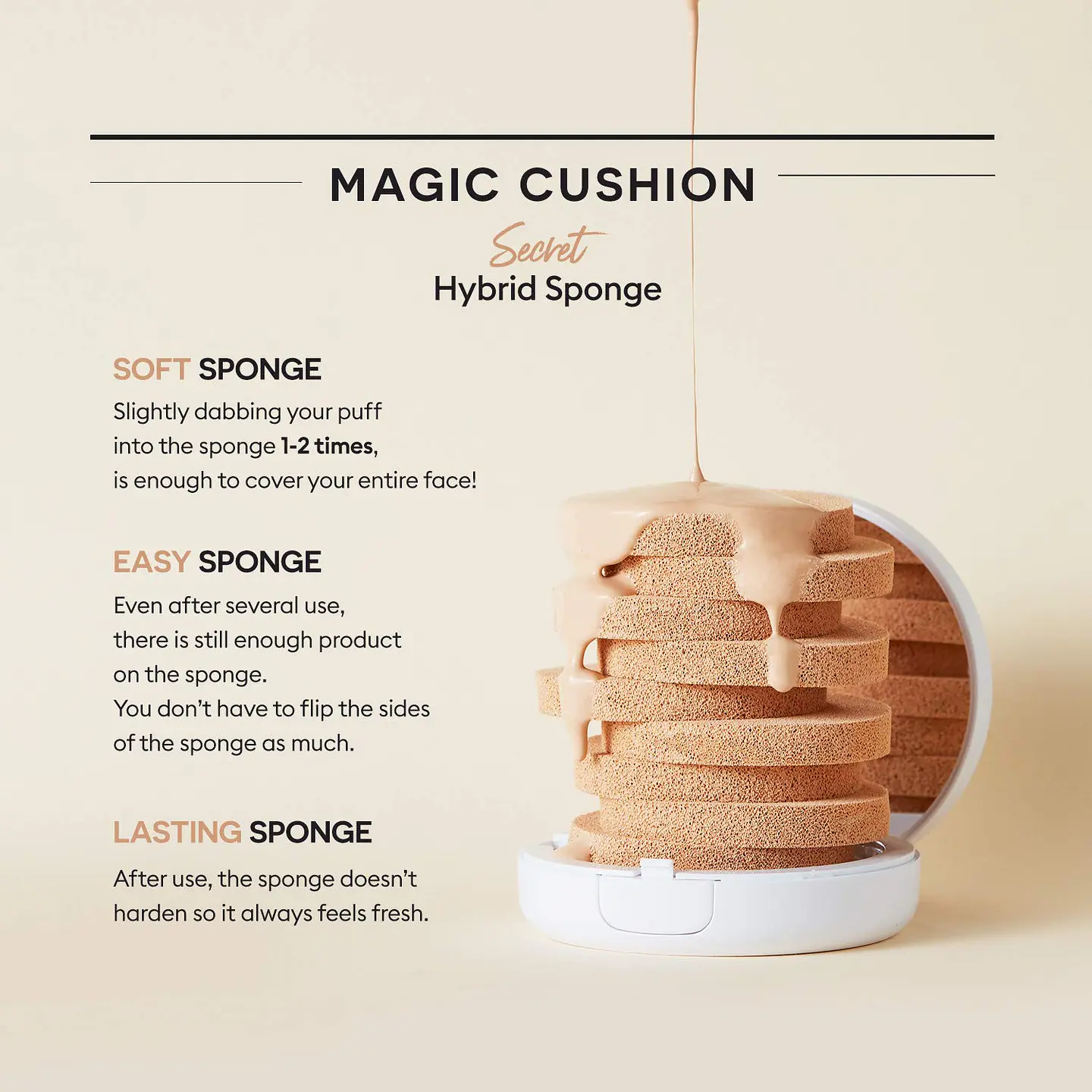 Magic Cushion Cover Lasting SPF50+/PA+++ (Missha) -  15 grs Tonos 21 y 23 11