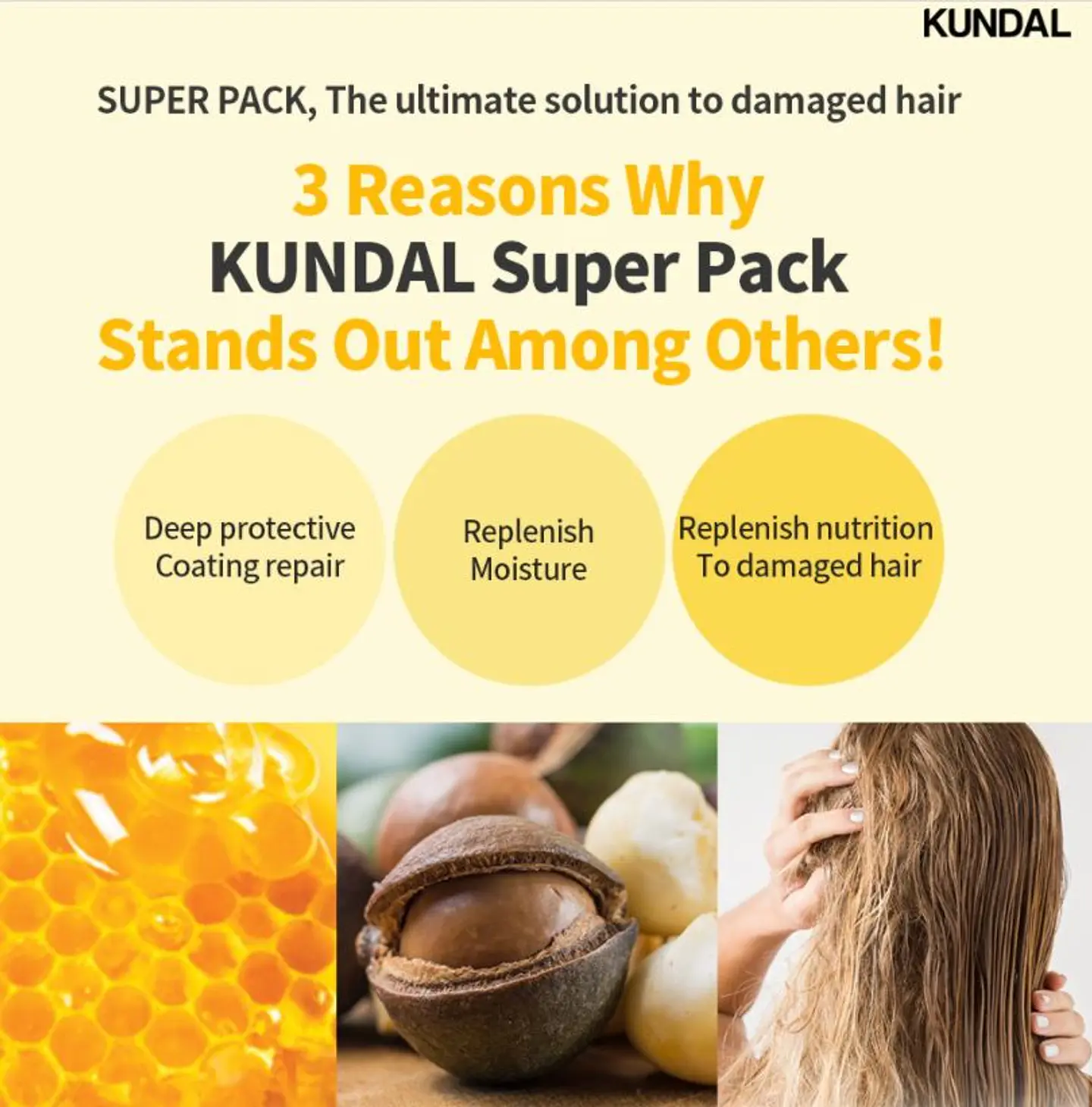 Premium Hair Clinic Super Pack (Kundal) - 258ml Mascarilla hidratante, reparadora y nutritiva para el cabello 2