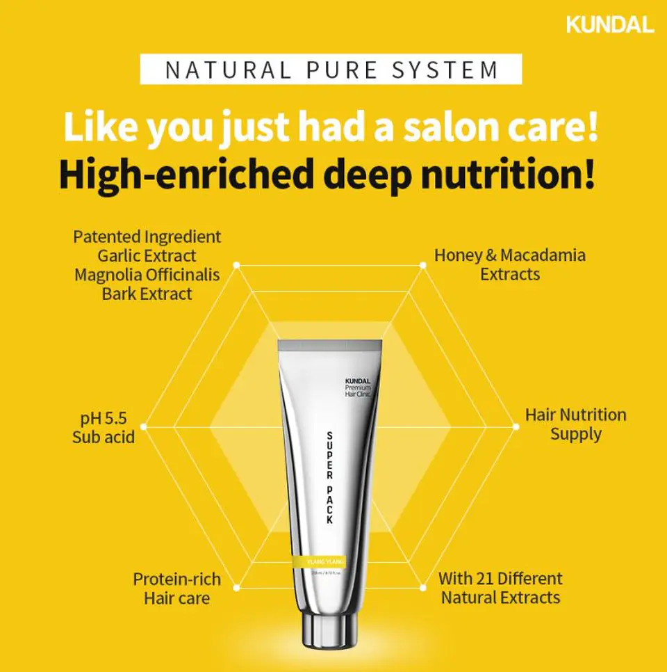 Premium Hair Clinic Super Pack (Kundal) - 258ml Mascarilla hidratante, reparadora y nutritiva para el cabello 5