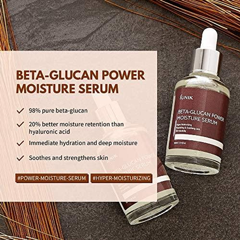 Beta Glucan Power Moisture Serum (IUNIK) -50ml Serum ultra hidratante 98% beta glucano 4