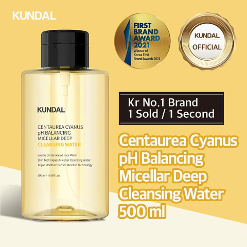 Centaurea Cyanus pH Balancing Micellar Cleansing Water (Kundal) - 500ml 