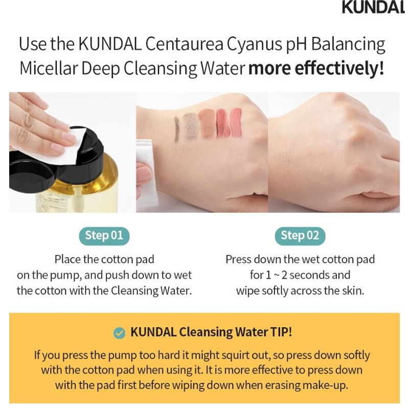 Centaurea Cyanus pH Balancing Micellar Cleansing Water (Kundal) - 500ml  3