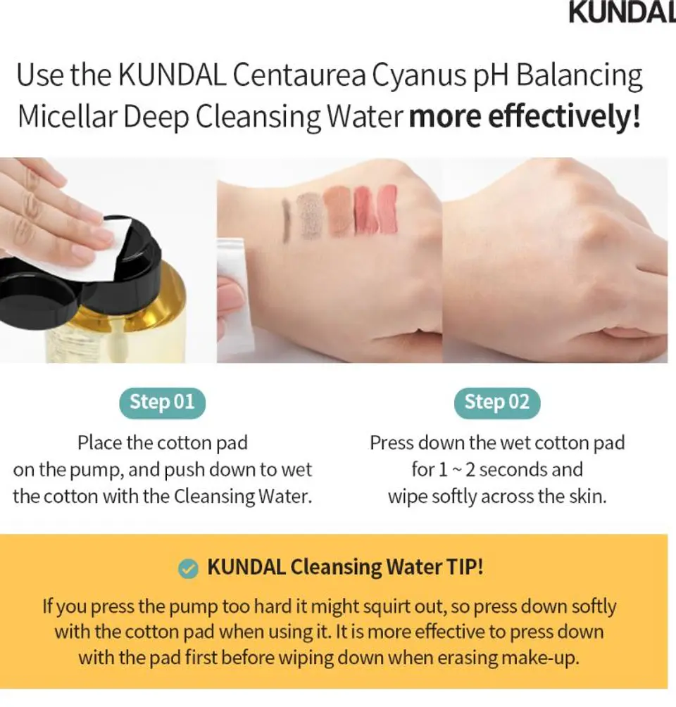 Centaurea Cyanus pH Balancing Micellar Cleansing Water (Kundal) - 500ml  3