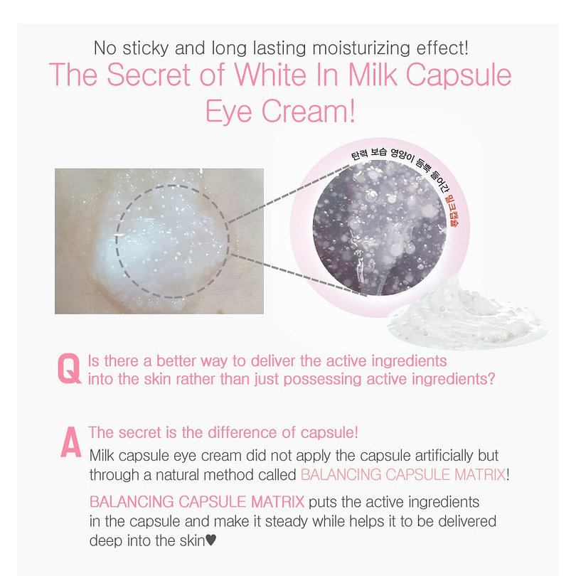 White in Milk Capsule Eye Cream (G9 Skin) -30ml Crema aclarante ojeras contorno de ojos  3