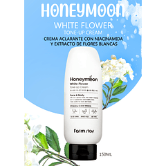 PREVENTA Honeymoon White Flower Tone-Up Cream (Farm Stay) - 150ml Crema aclarante con niacinamida y extracto de flores blancas