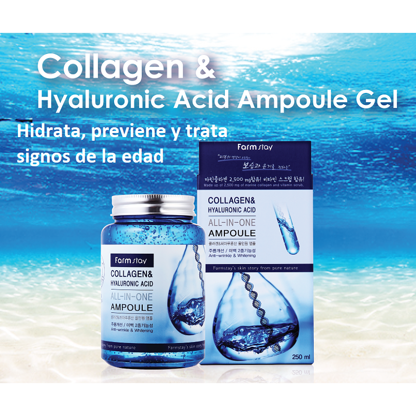 Collagen & Hyaluronic Acid Ampoule (Farm Stay) 250ml...