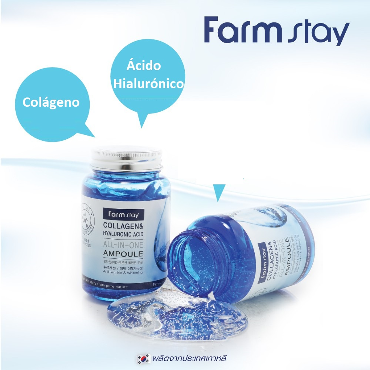 Collagen & Hyaluronic Acid Ampoule (Farm Stay) 250ml...