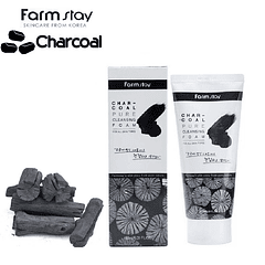 Char-coal Pure Cleansing Foam (Farm Stay) -180ml Espuma limpiadora de carbón pieles grasas