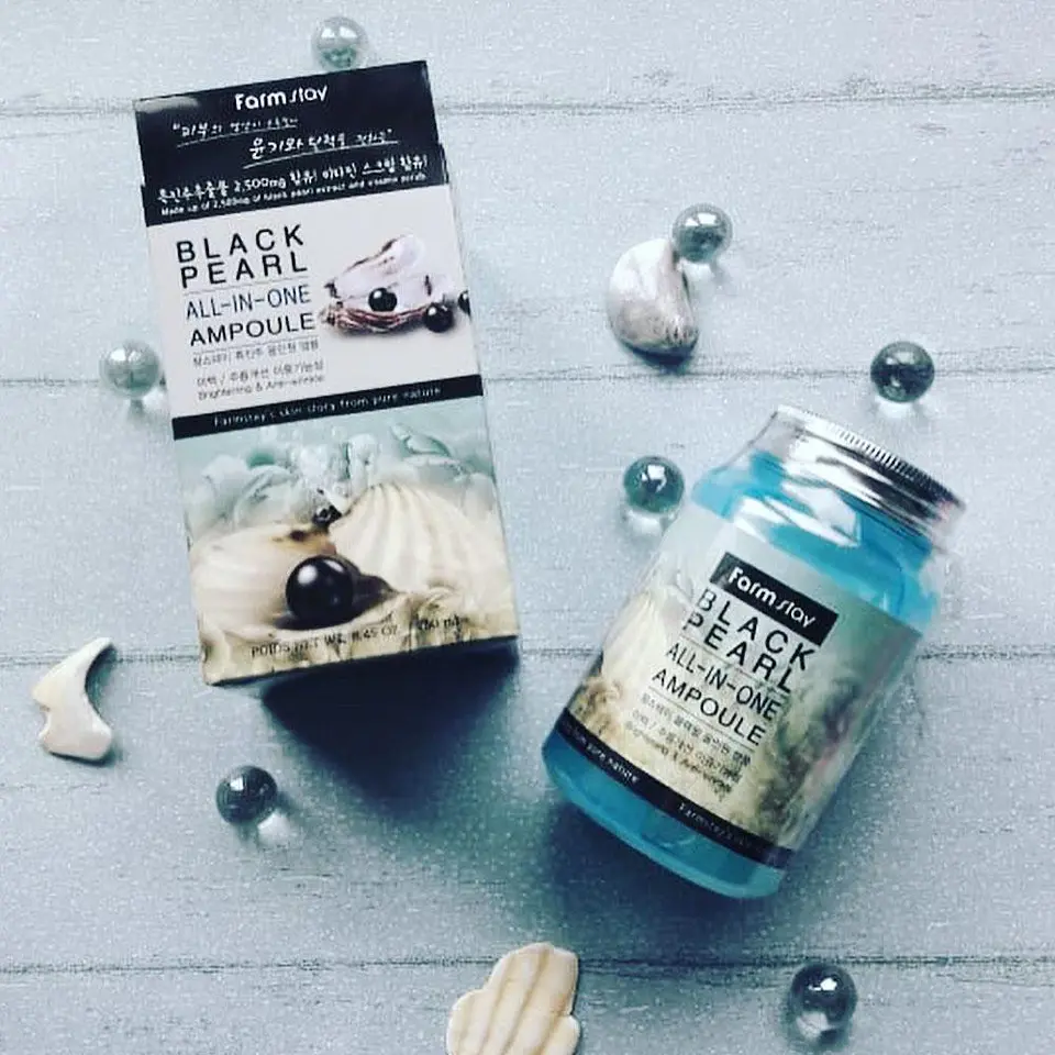 Black Pearl All-In-One Ampoule (Farm Stay) - 250ml Serum aclarante perla negra tamaño grande 3