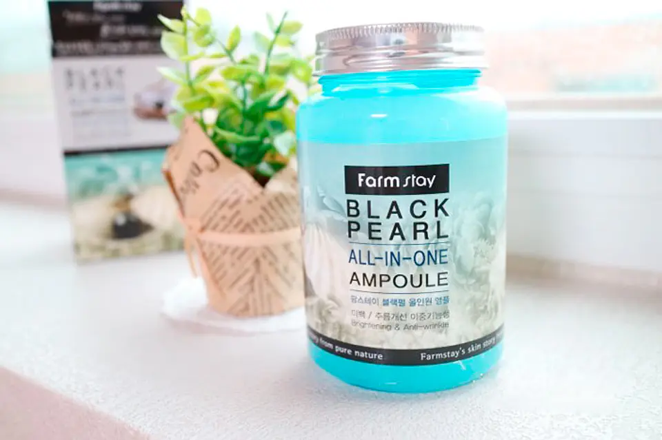 Black Pearl All-In-One Ampoule (Farm Stay) - 250ml Serum aclarante perla negra tamaño grande 4