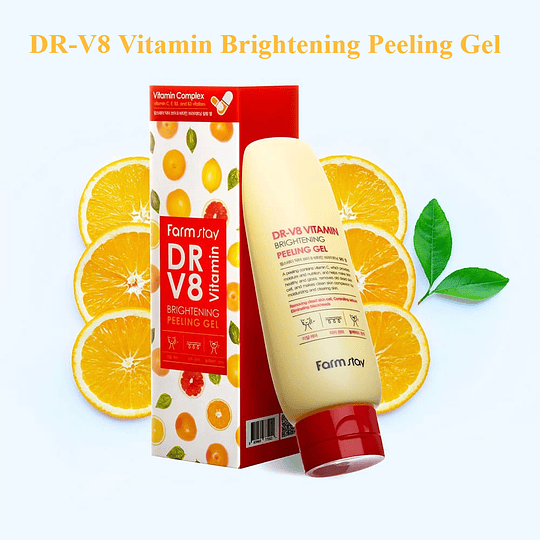 DR-V8 Vitamin Brightening Peeling Gel (Farm Stay) - 150ml Espuma exfoliante iluminadora