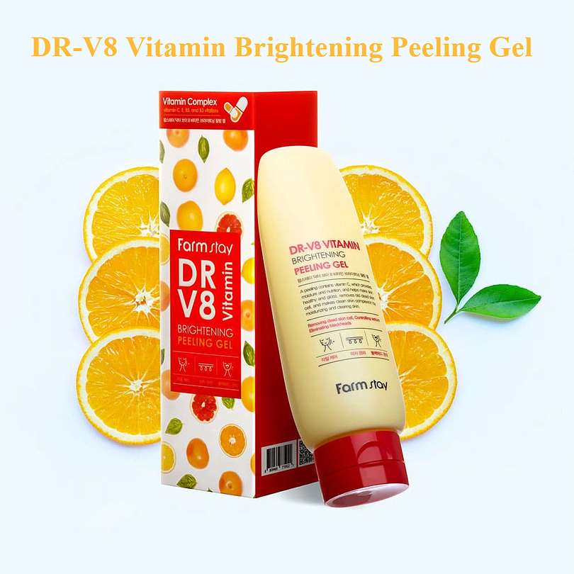 DR-V8 Vitamin Brightening Peeling Gel (Farm Stay) - 150ml Espuma exfoliante iluminadora 1