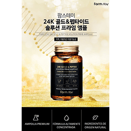 24k Gold & Peptide Solution Prime Ampoule (Farm Stay) - 250ml Serum antiedad con oro y péptidos tamaño grande
