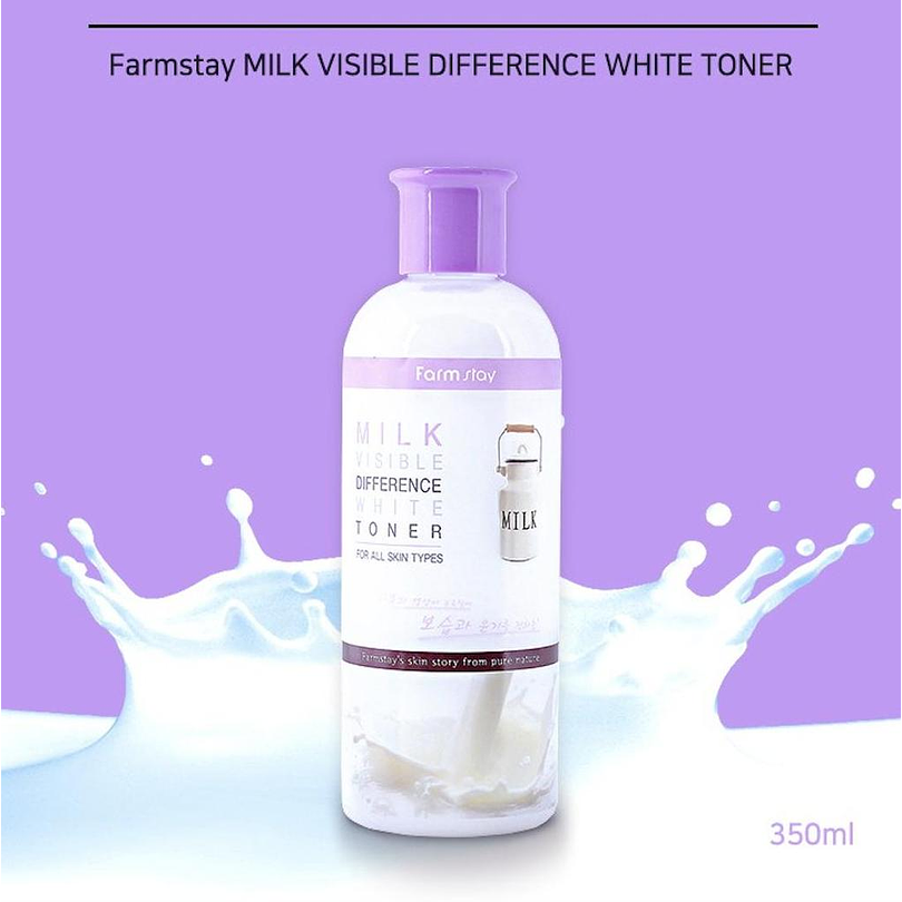 Milk Visible Difference Moisture Toner (Farm Stay) -350 ml Tónico aclarante y nutritivo de leche 1