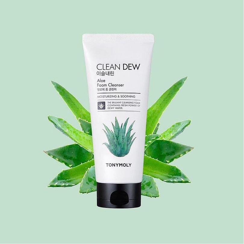 Clean Dew Aloe Foam Cleanser (TonyMoly) Espuma limpiadora 96% aloe vera  1