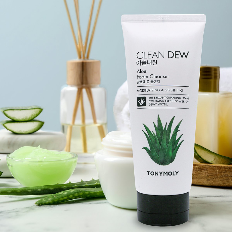 Clean Dew Aloe Foam Cleanser (TonyMoly) Espuma limpiadora 96% aloe vera  2