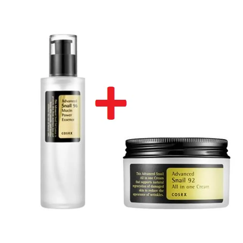 Pack Baba de Caracol Esencia 96% 100ml + Crema 92% 100ml (COSRX)  1