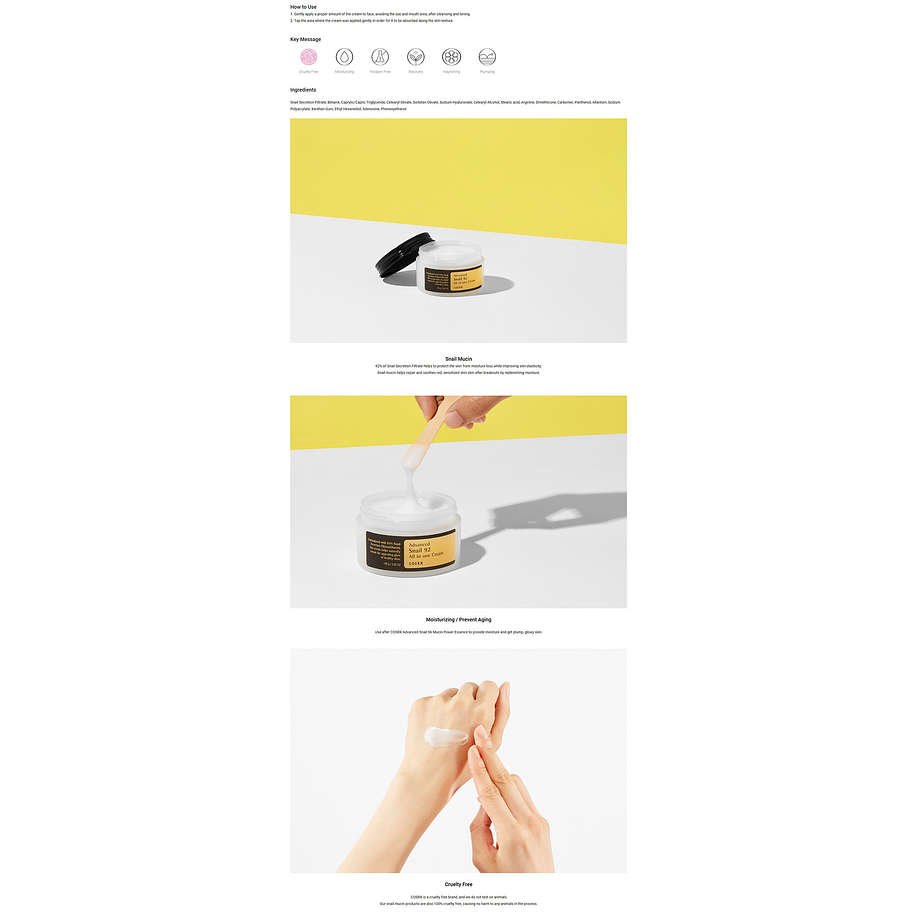 Pack Baba de Caracol Esencia 96% 100ml + Crema 92% 100ml (COSRX)  6