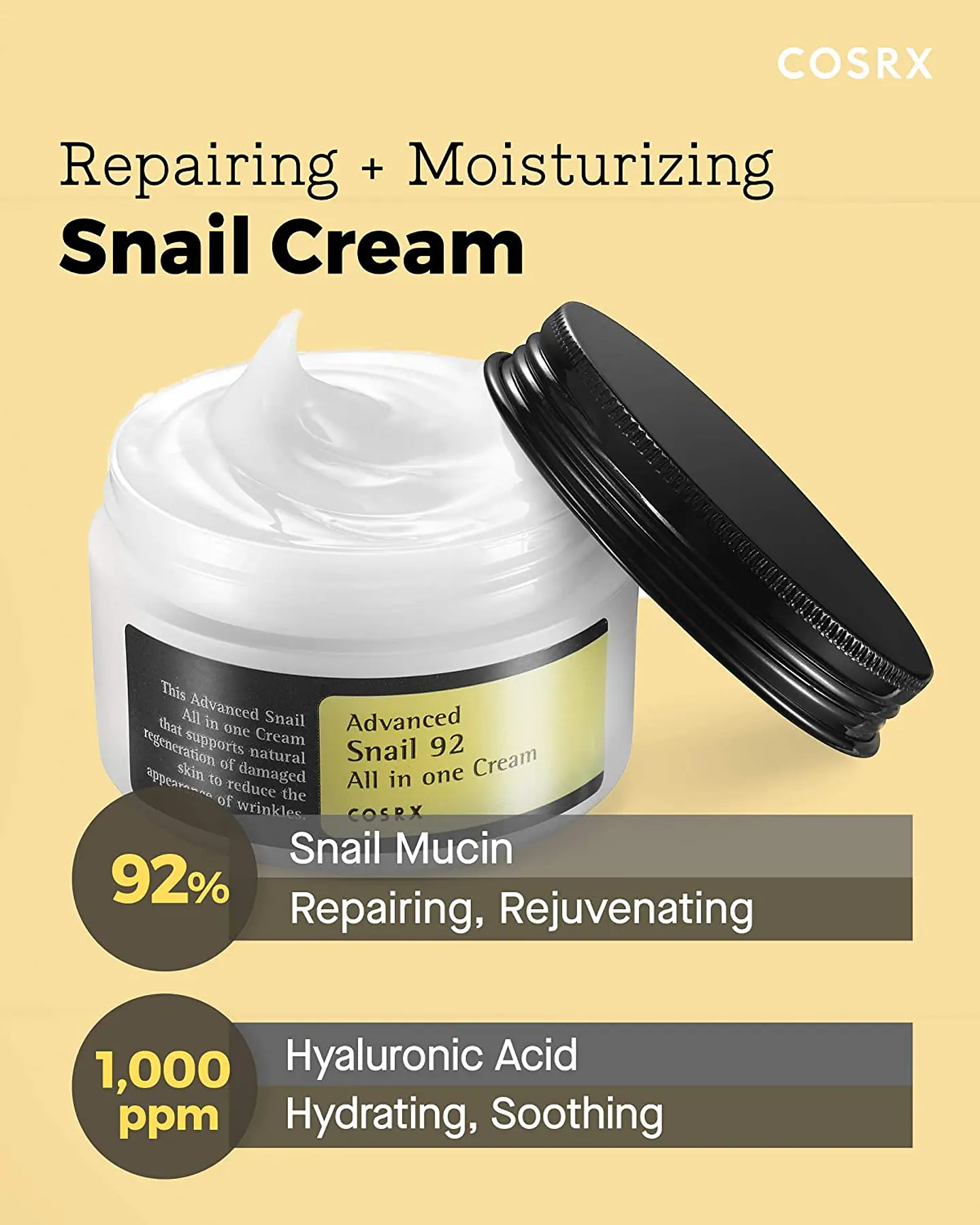 Pack Baba de Caracol Esencia 96% 100ml + Crema 92% 100ml (COSRX)  7