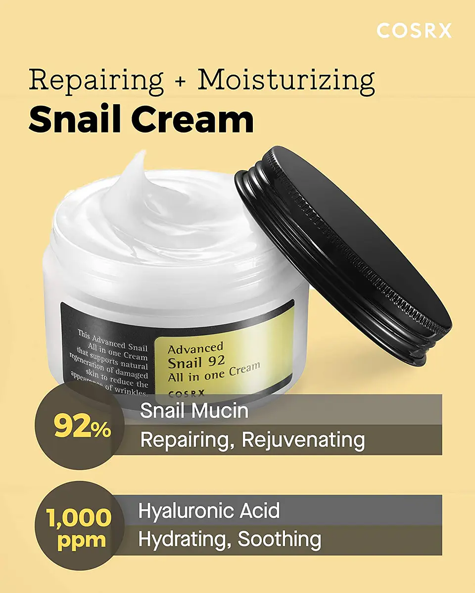 Pack Baba de Caracol Esencia 96% 100ml + Crema 92% 100ml (COSRX)  7