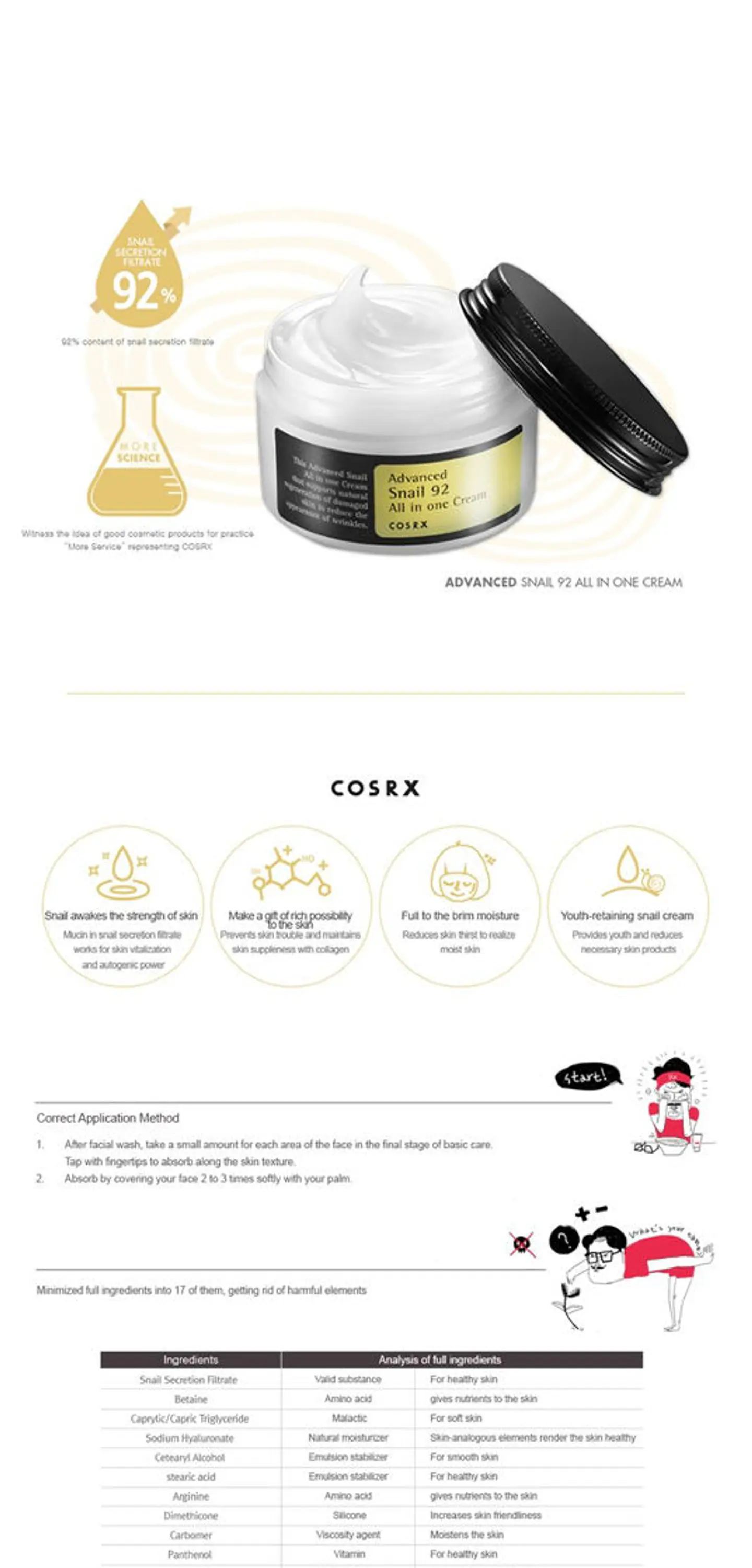 Pack Baba de Caracol Esencia 96% 100ml + Crema 92% 100ml (COSRX)  8