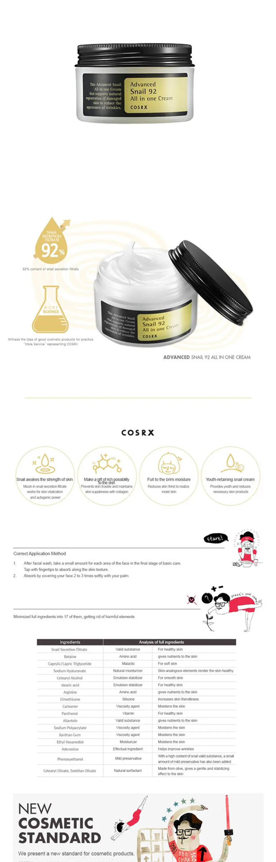 Pack Baba de Caracol Esencia 96% 100ml + Crema 92% 100ml (COSRX)  8