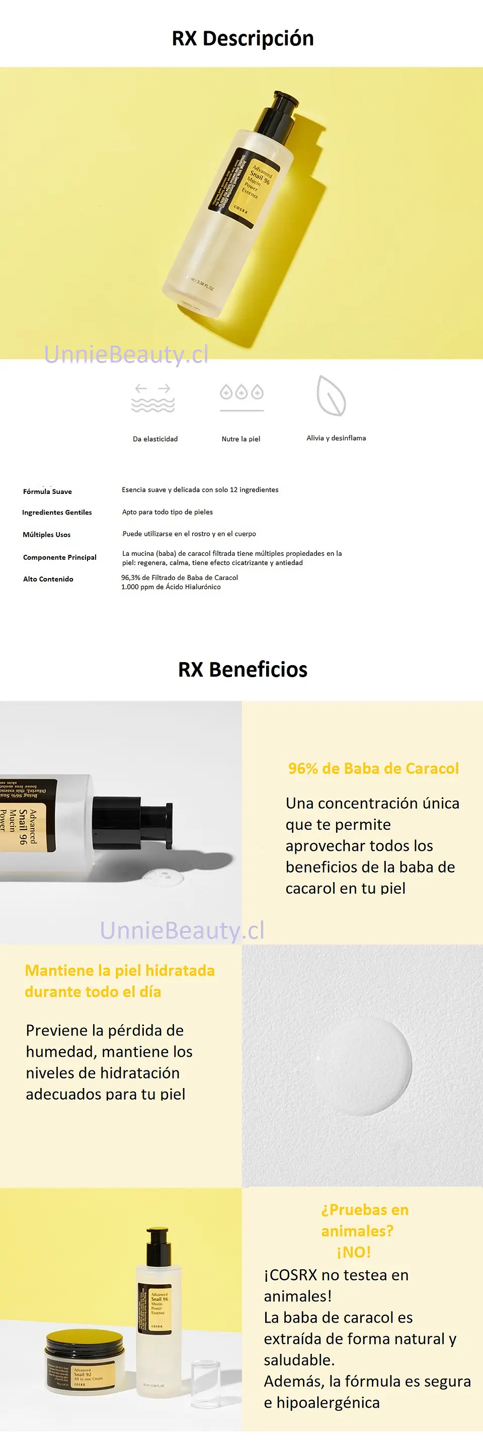 Pack Baba de Caracol Esencia 96% 100ml + Crema 92% 100ml (COSRX)  9