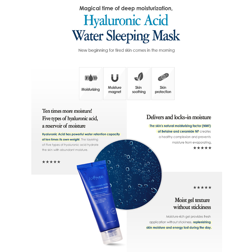 Hyaluronic Acid Sleeping Mask (Isntree) - 100ml Crema noctura ácido hialurónico 2