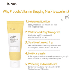Propolis Vitamin Sleeping Mask (iUNIK) - 60ml Mascarilla nocturna 