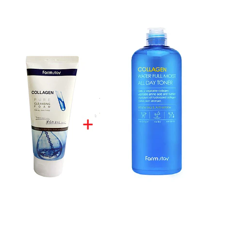 Pack Colágeno Espuma Limpiadora 180ml + Tónico 200ml (Farm Stay)