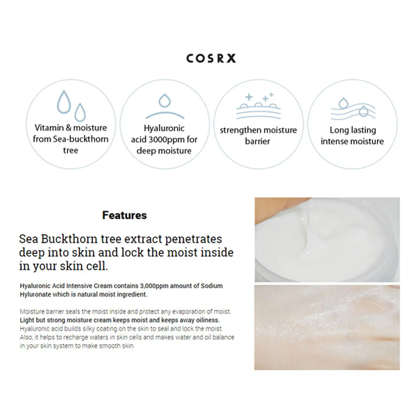 Hyaluronic Acid Intensive Cream (COSRX) -100ml Crema ultra hidratante 2