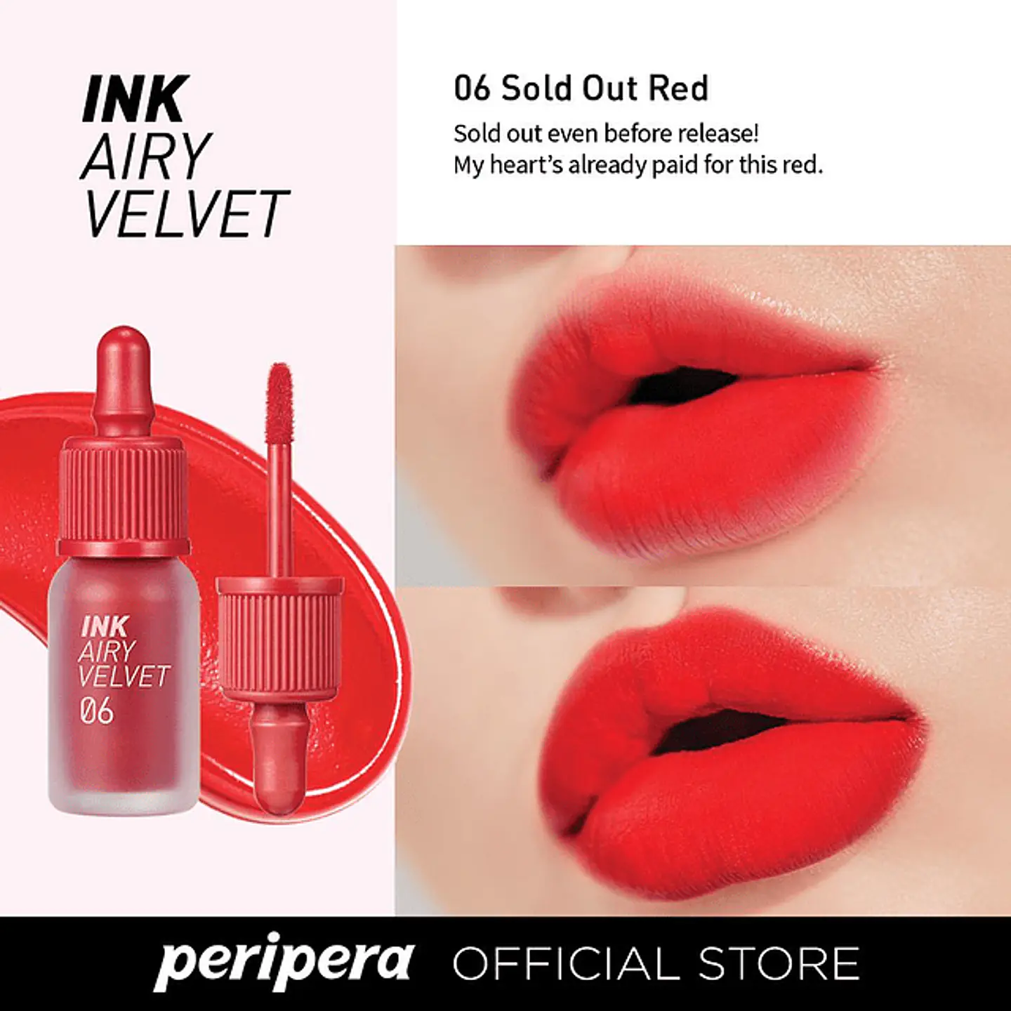 Tintes para labios Ink Velvet - Normal, Airy, Nude (Peripera) -8ml 10