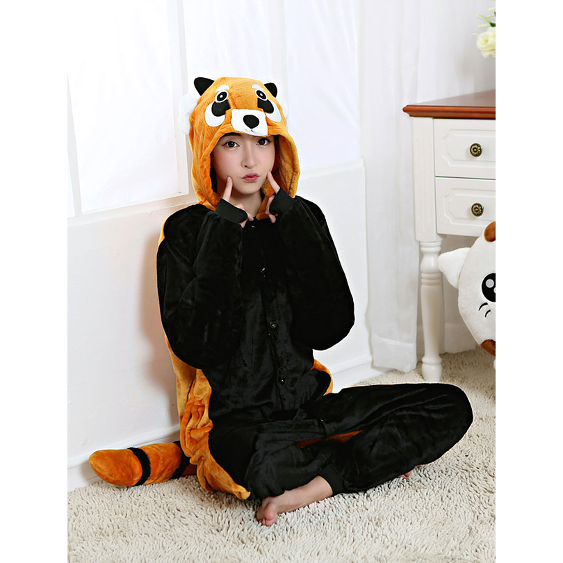 Kigurumi (Pijama enterito) de Mapache / Panda Rojo