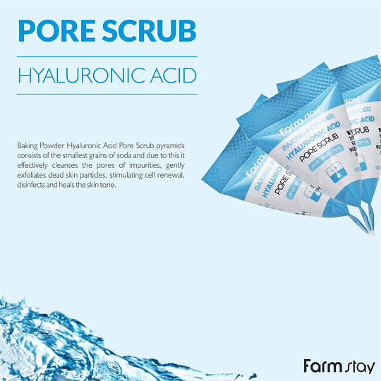 Hyaluronic Acid Baking Powder Pore Scrub (Farm Stay) - 7gr Exfoliante ácido Hialurónico