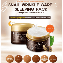 Snail Wrinkle Care Sleeping Pack (Mizon) -80ml Crema nocturna reparadora anti arrugas 