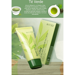 Green Tea Seed Moisture Sun Cream SPF50 + PA +++ (Farm Stay) - 70ml Protector solar ligero anti grasitud toque seco