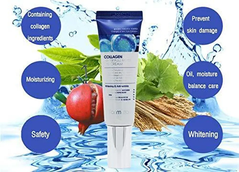 Collagen Water Full Moist Eye Cream (Farm Stay) -50ml Crema contorno de ojos antiedad 7