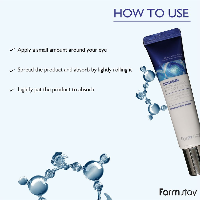 Collagen Water Full Moist Eye Cream (Farm Stay) -50ml Crema contorno de ojos antiedad 9