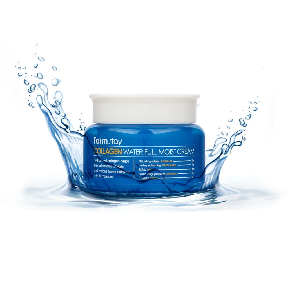 Collagen Water Full Moist Cream (Farm Stay) - 100ml Crema antiedad con colágeno y ácido hialurónico