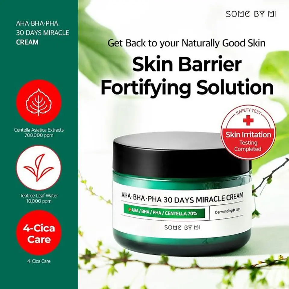 AHA BHA PHA 30 Days Miracle Cream (Some By Mi) - 60ml Crema anti acné y grasitud 2
