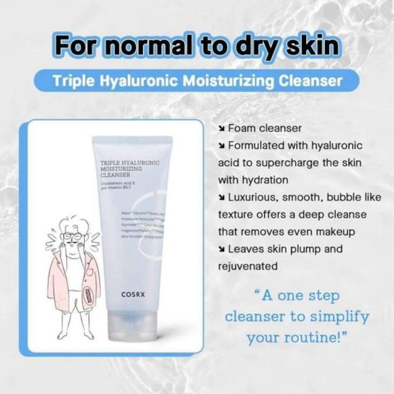 Hydrium Triple Hyaluronic Moisturizing Cleanser (COSRX) - 150ml Limpiador Hidratante pieles normales y secas 2
