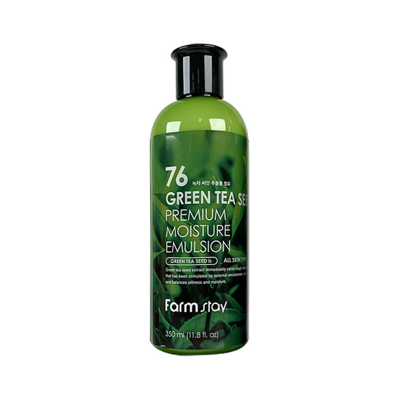 76 Green Tea Seed Premium Moisture Emulsion (Farm Stay) - 350ml Emulsión rostro y cuerpo 3