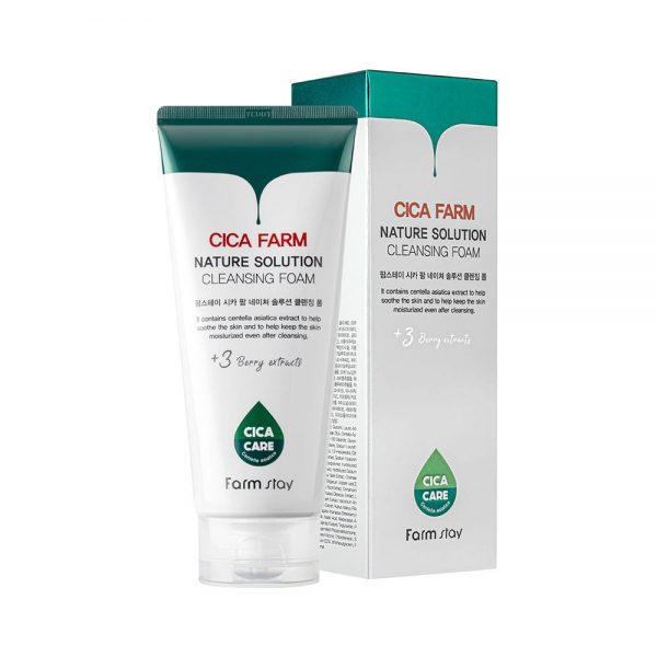 Cica Farm Nature Solution Cleansing Foam (Farm Stay) - 180ml Espuma limpiadora pieles sensibles, rosácea
