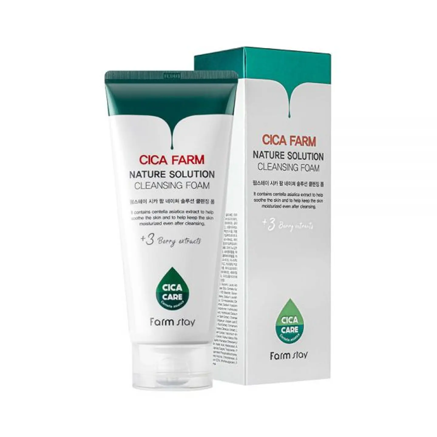 Cica Farm Nature Solution Cleansing Foam (Farm Stay) - 180ml Espuma limpiadora pieles sensibles, rosácea 1